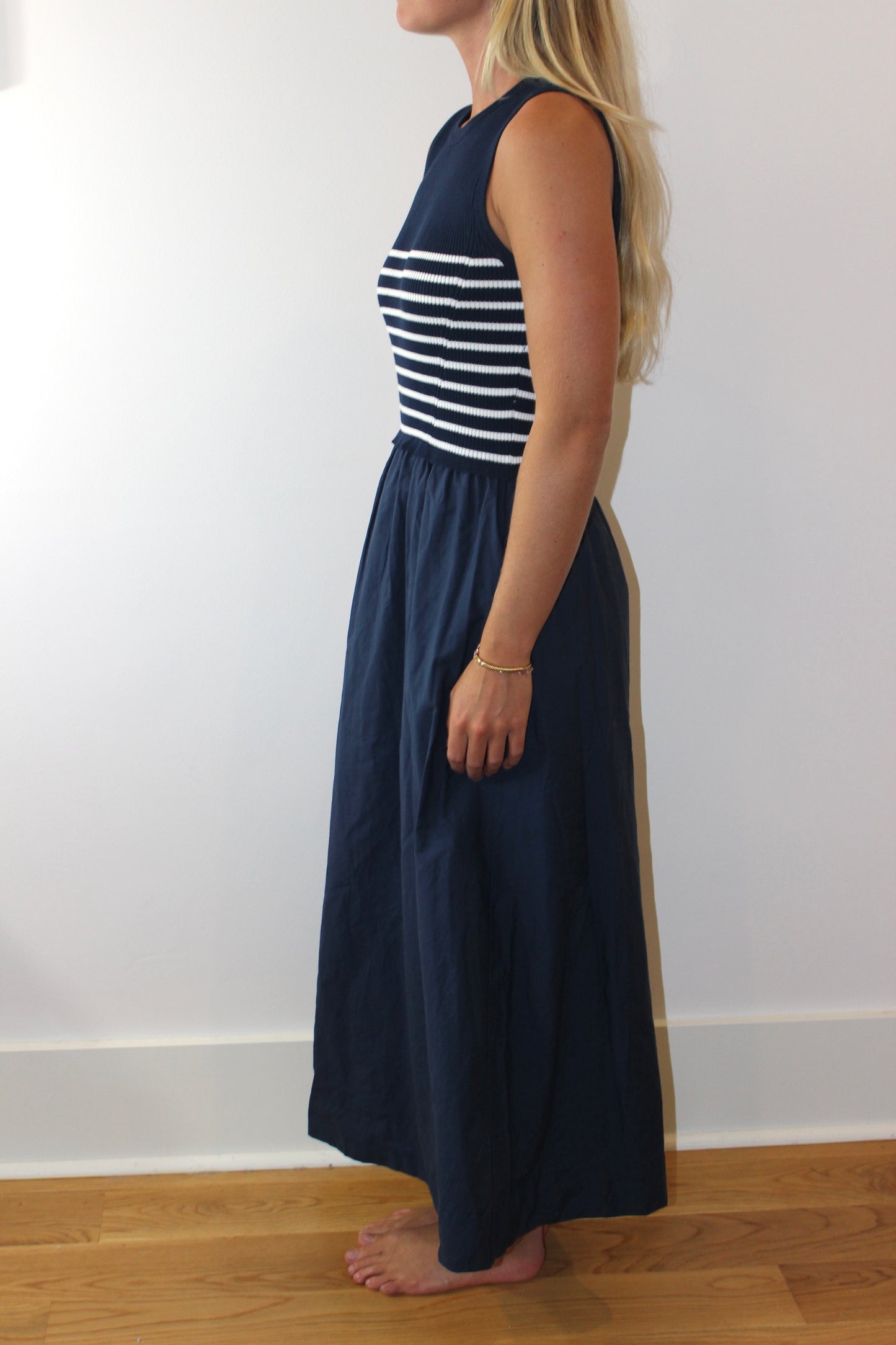 Sloane | Ankle Length Striped Dress, S