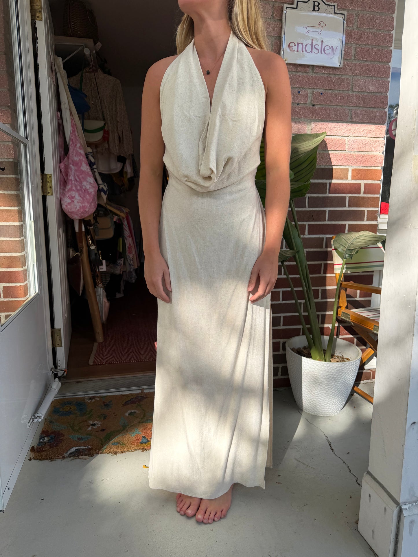 Bobbles & Lace | Open Back Maxi Dress, M