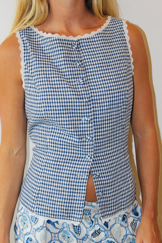 Maeve  | Amela Gingham Top, 4