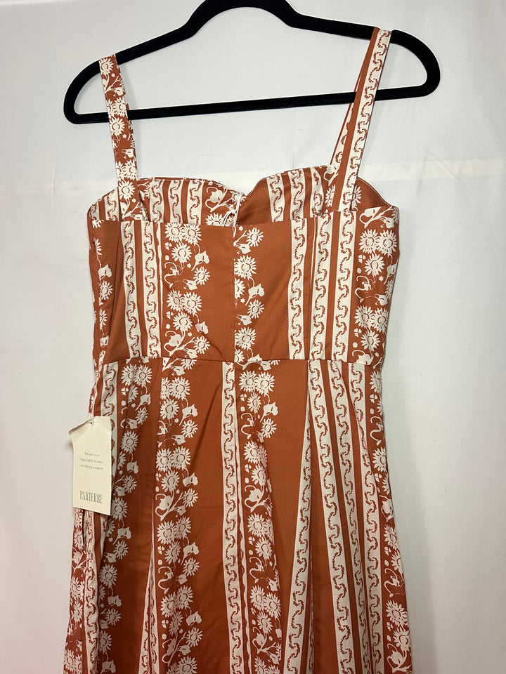 Parterre | Orange Floral Maxi Dress, XXS