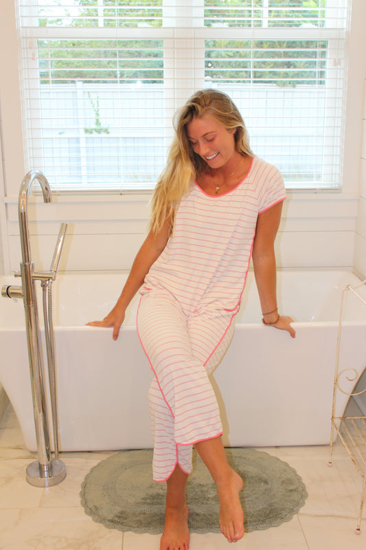 Lake |  Pant + Short Sleeve PJ Set, M