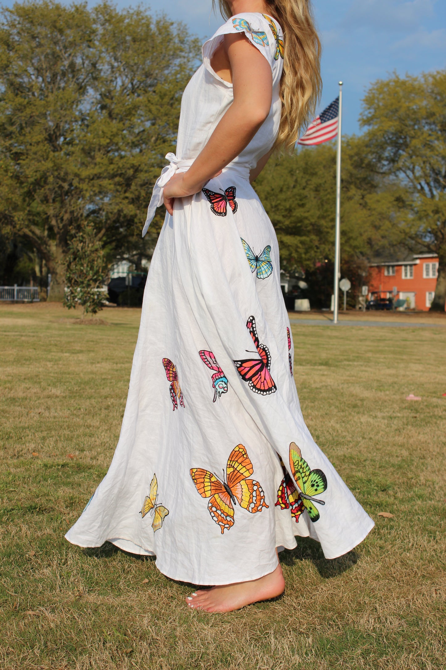Fanm Mon | Butterfly Papiyon Maxi Dress, L