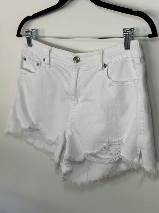Aerie | White Denim Shorts w/ Elastic Waistband