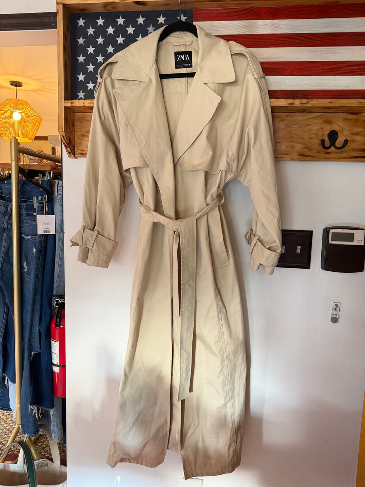 Zara | Tan Belted Trench Coat, M/L