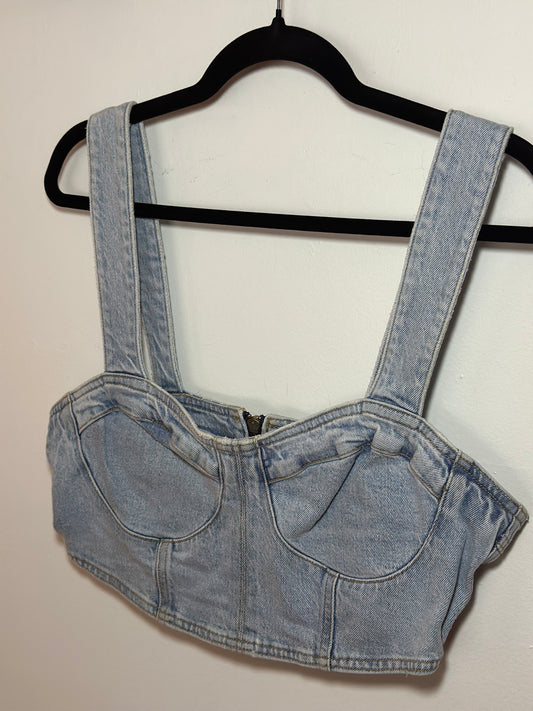 MANGO | Denim Crop Top
