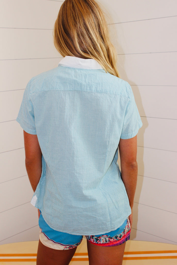 Striped Button Down Short Sleeve