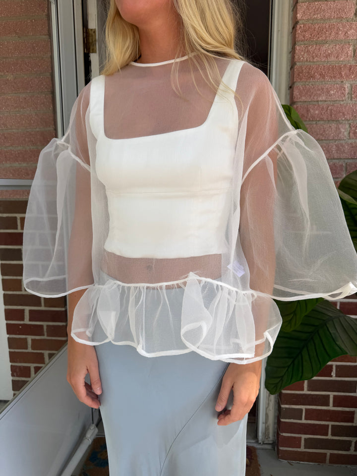 Esthe | Oversized Organza Top, S