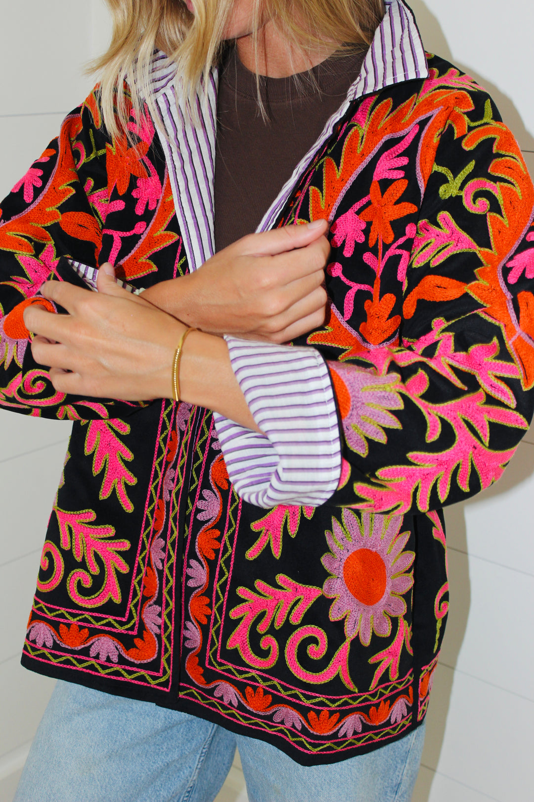 Endsley | Embroidered Floral Jacket, OS