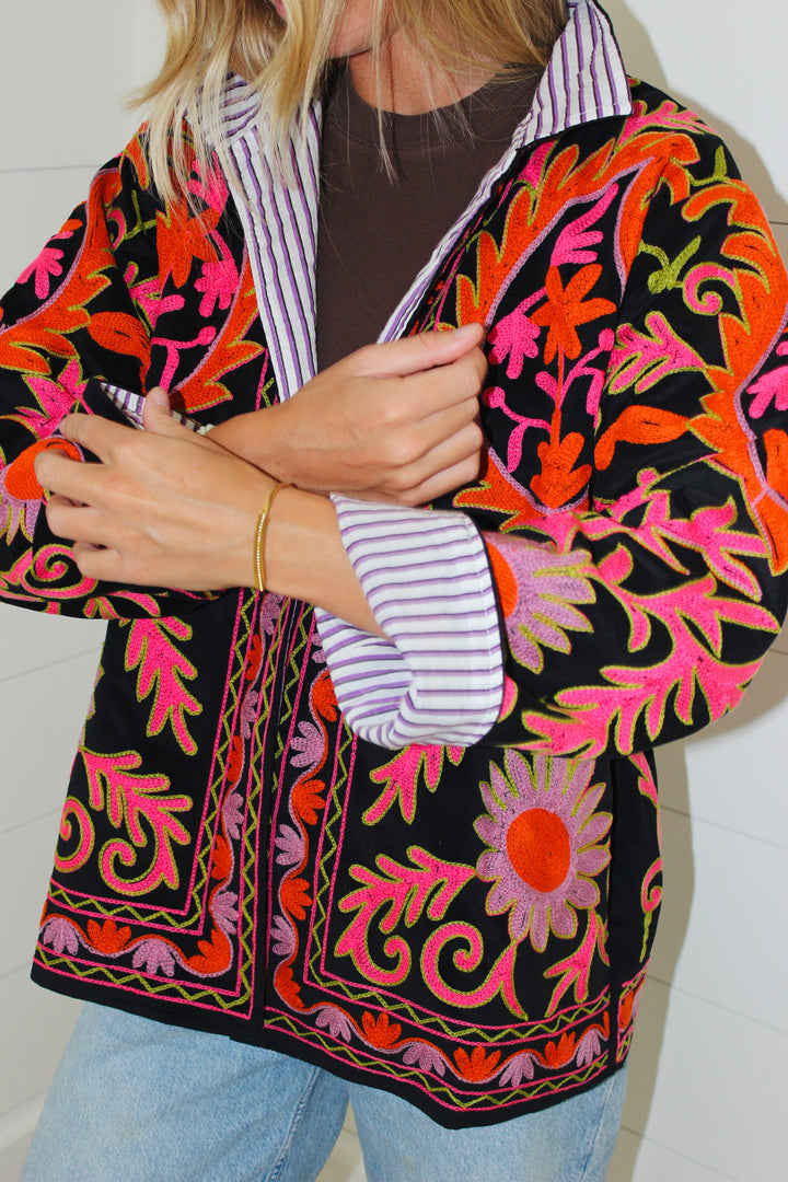 Endsley | Embroidered Floral Jacket, OS