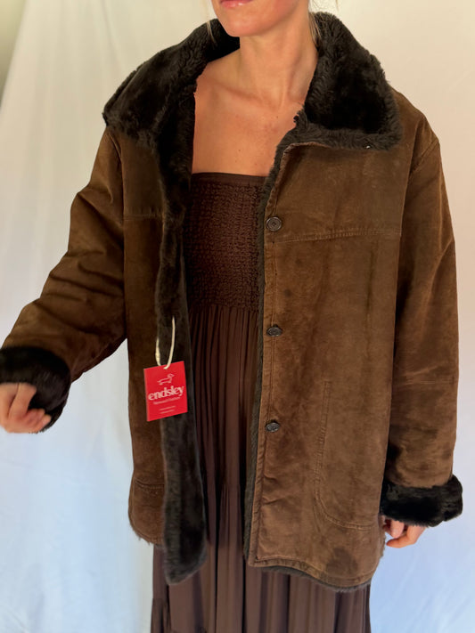 Jones New York Sport | Vintage Brown Suede Shearling, L