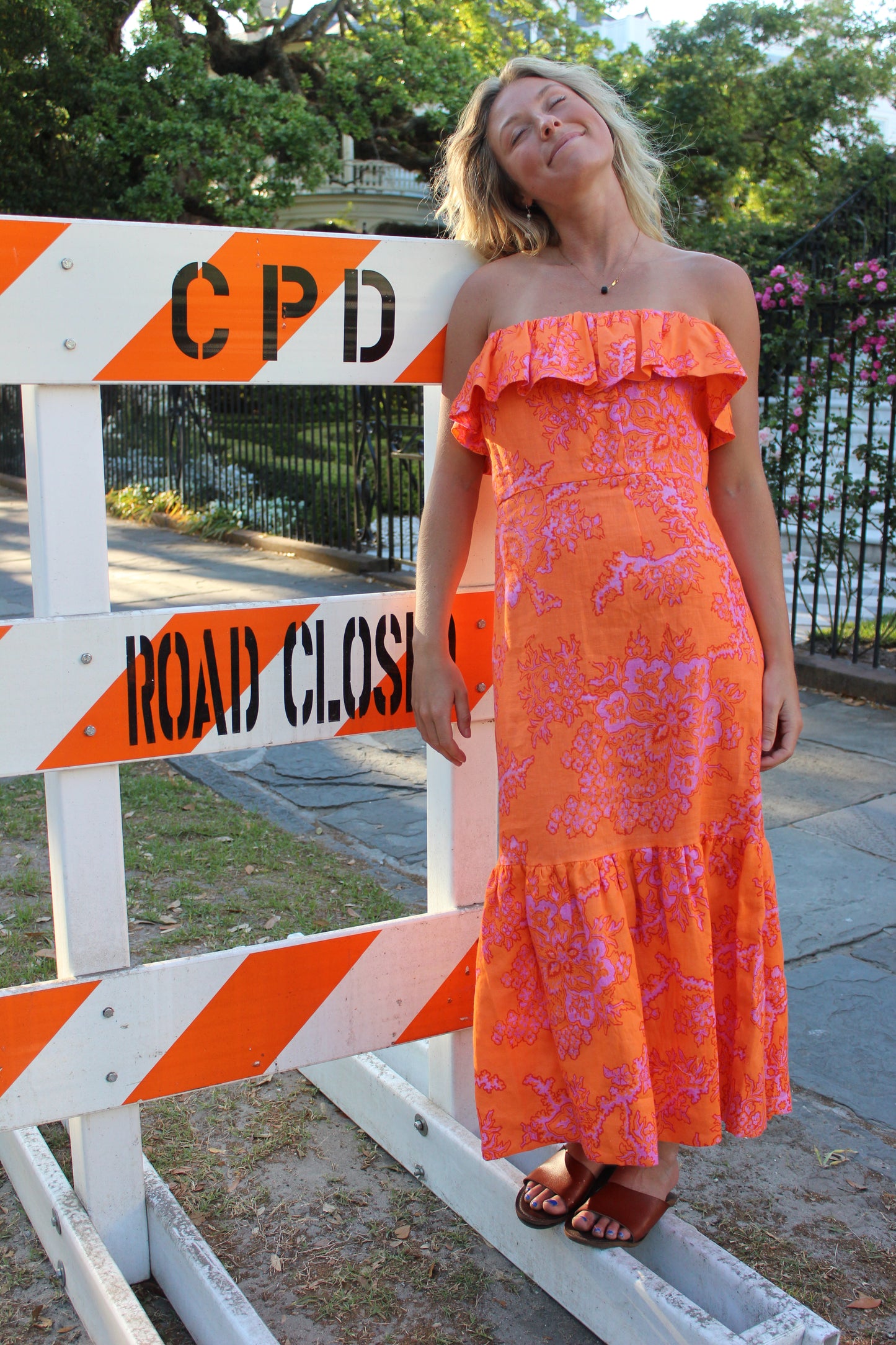 Rhode | Thea Ruffled Coral Print Dress, 10