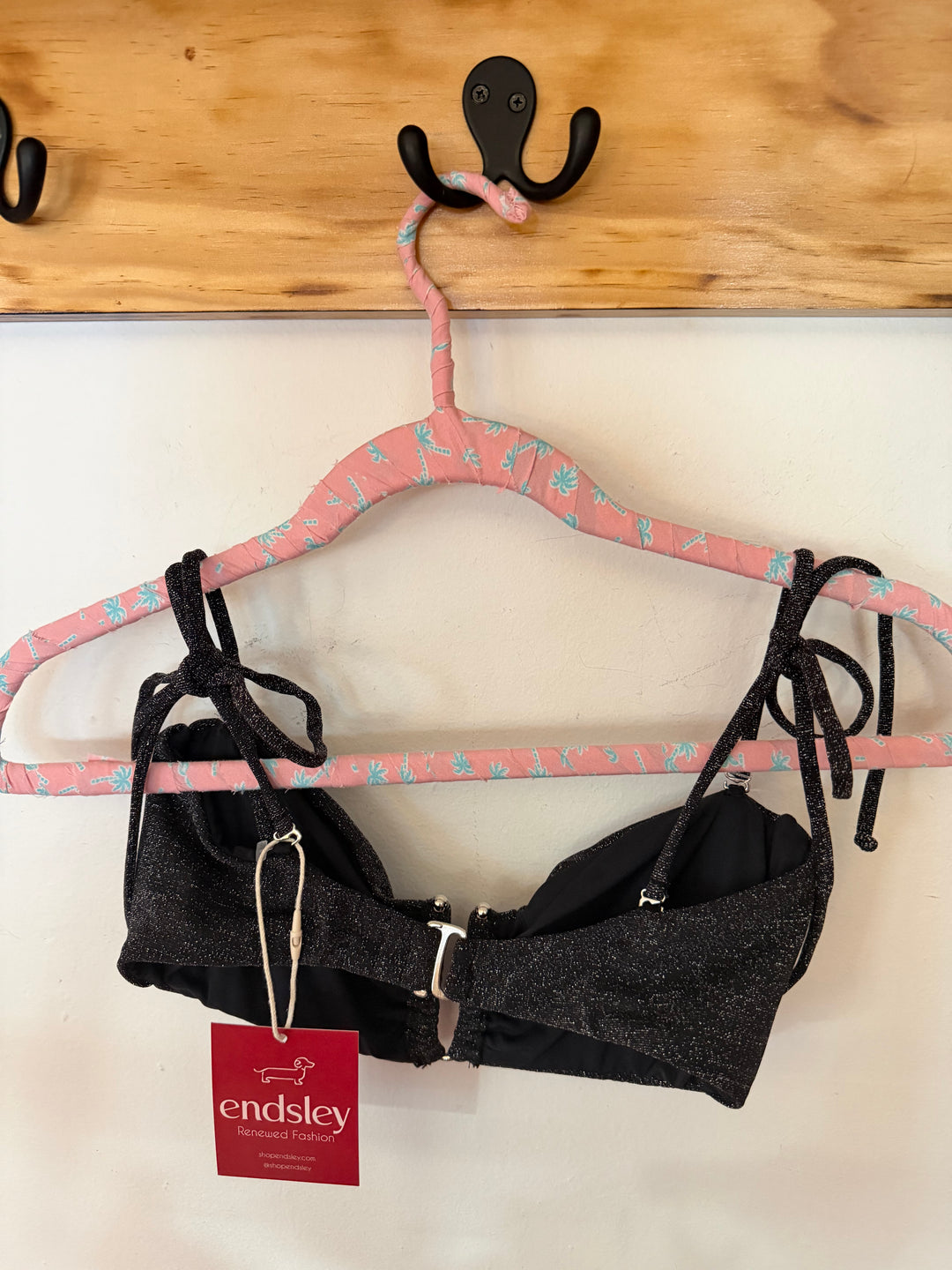 Black Shimmer Bikini Set, M