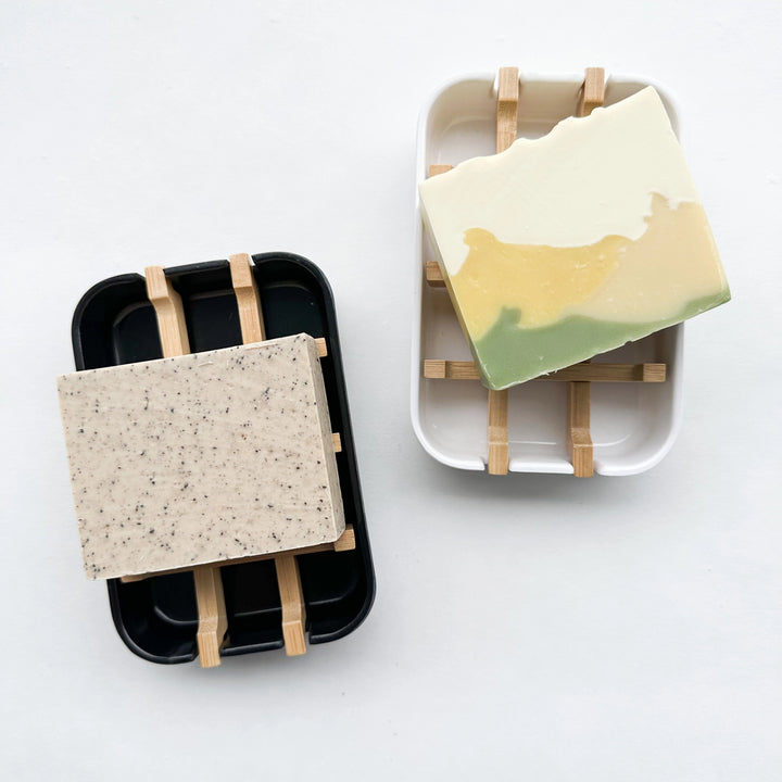 Bamboo Corn Starch Soap Dish - Biodegradable | White