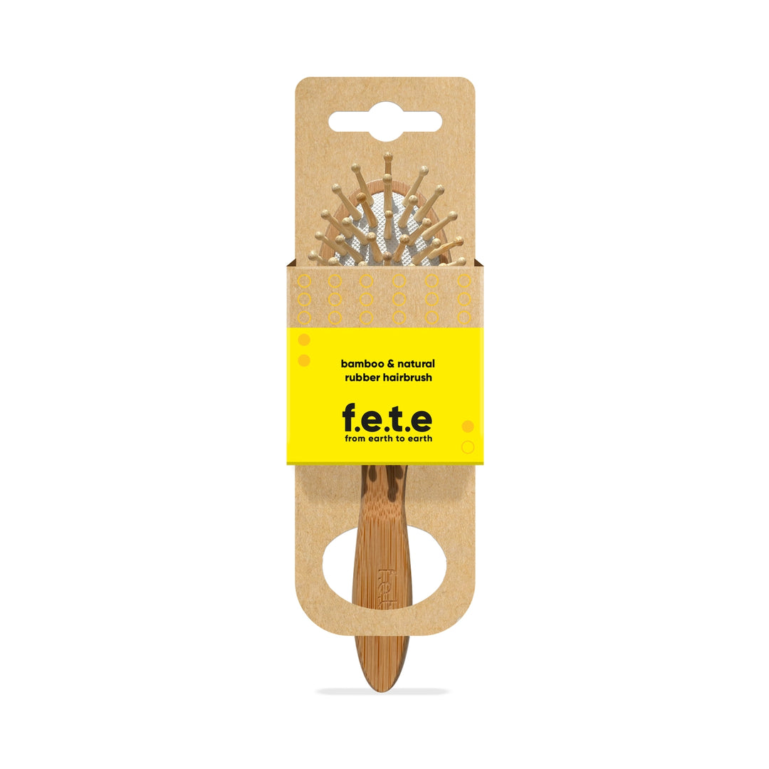Bamboo &amp; Natural Rubber Hairbrushes (Small Rounded)