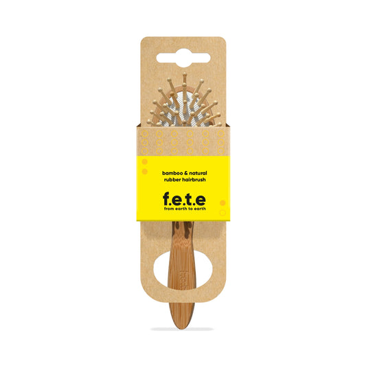 Bamboo & Natural Rubber Hairbrushes (Small Rounded)