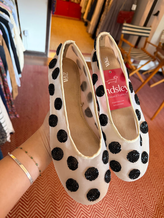 Zara | Beaded Ballet Flats, 38