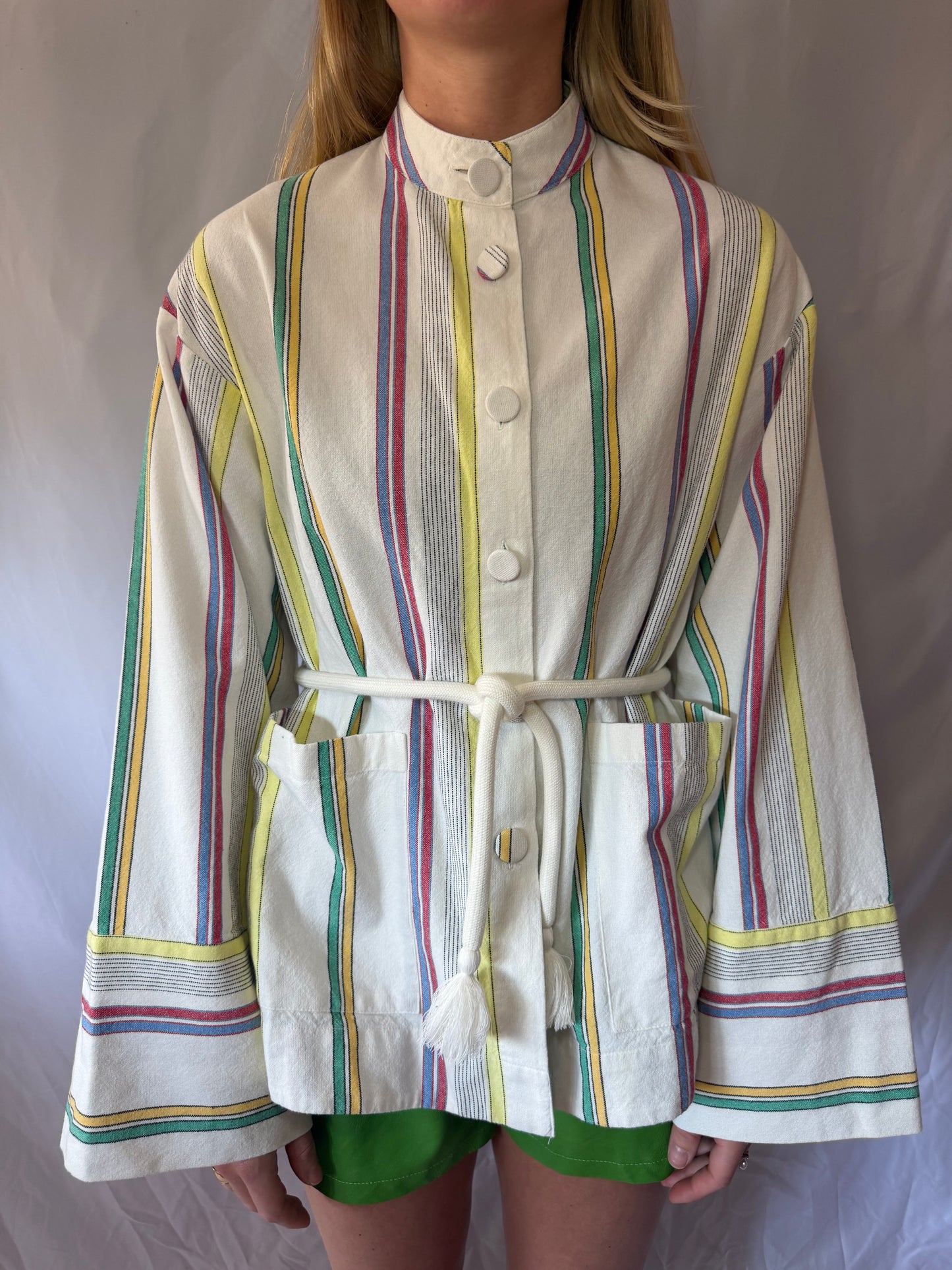 Tuckernuck | 100% Cotton Striped Tie Button Up Long Sleeve, XS