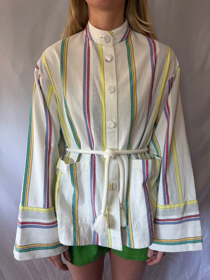 Tuckernuck | 100% Cotton Striped Tie Button Up Long Sleeve, XS