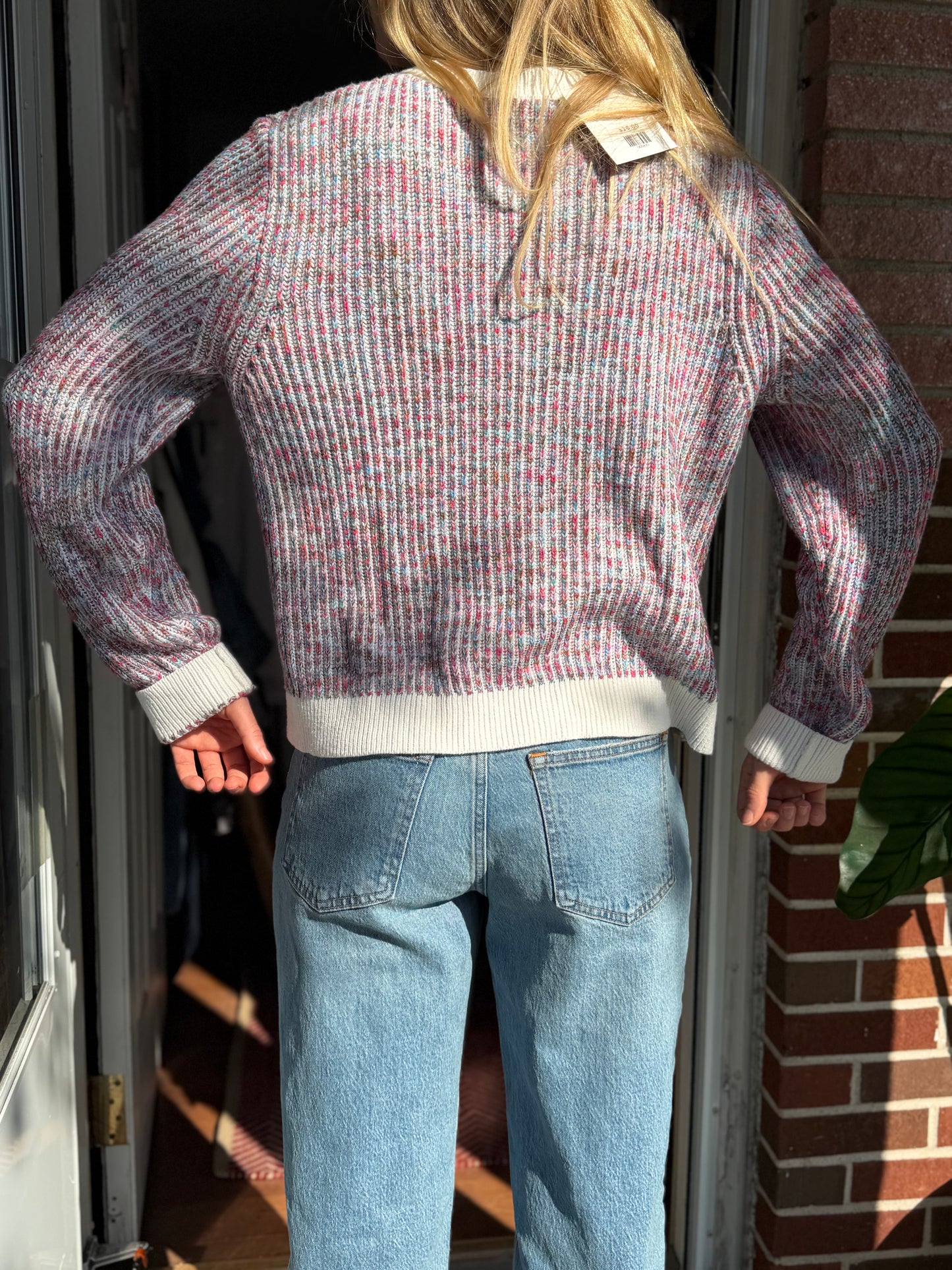 J Crew  | Button Down Cotton Blend Sweater, L