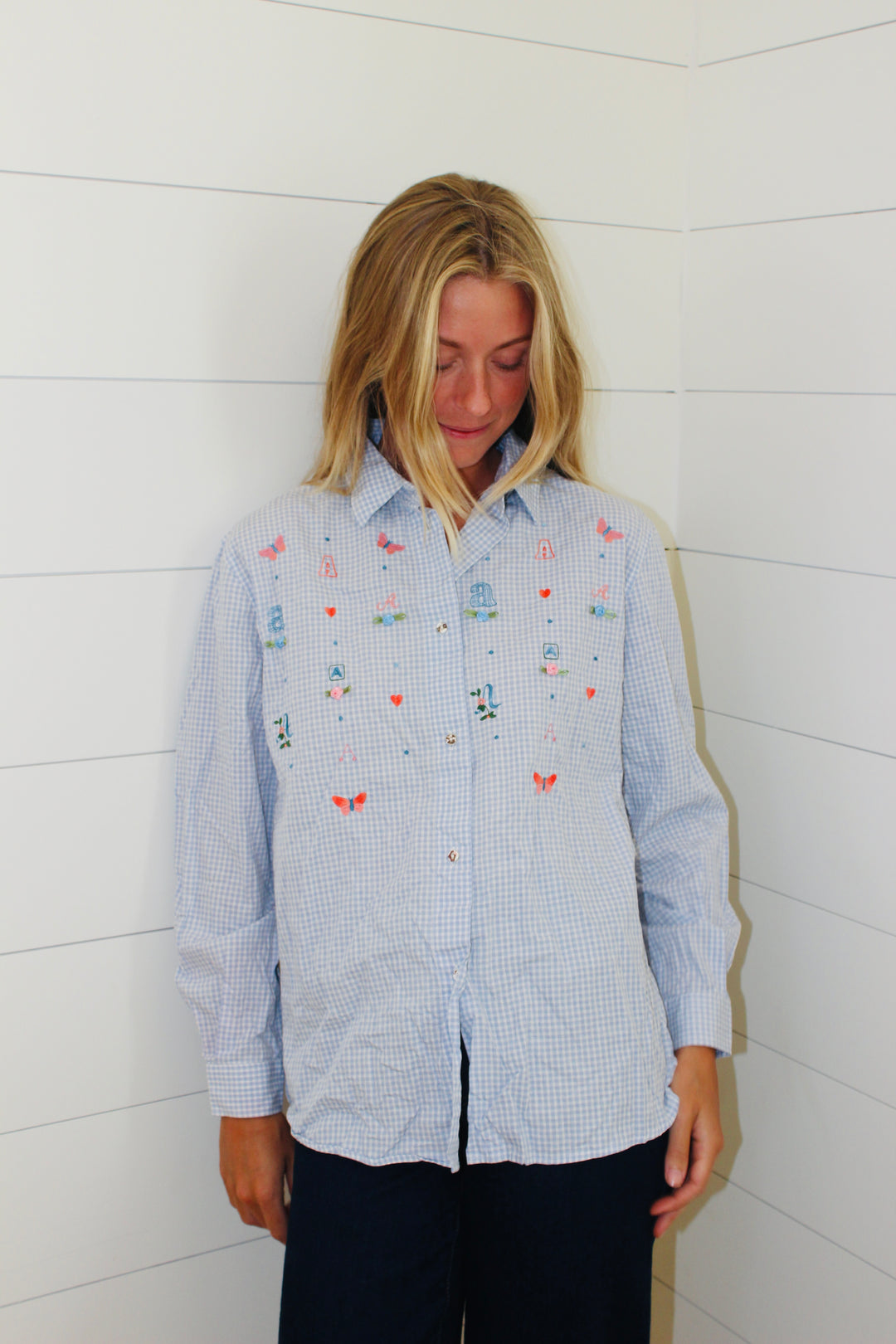 "A" embroidered Button Down