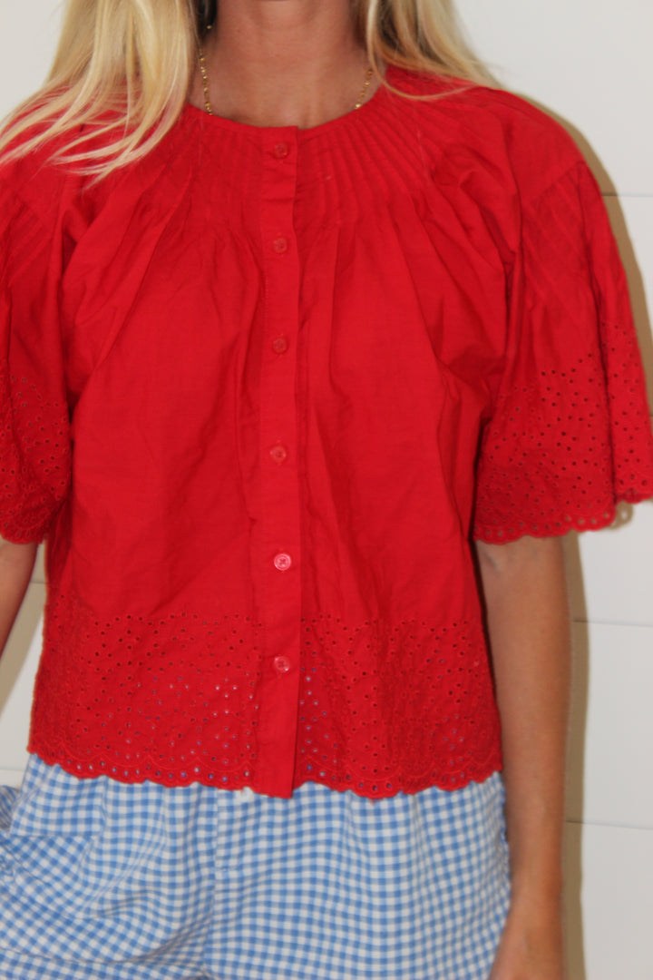 J Crew  | Eyelet Blouse, S