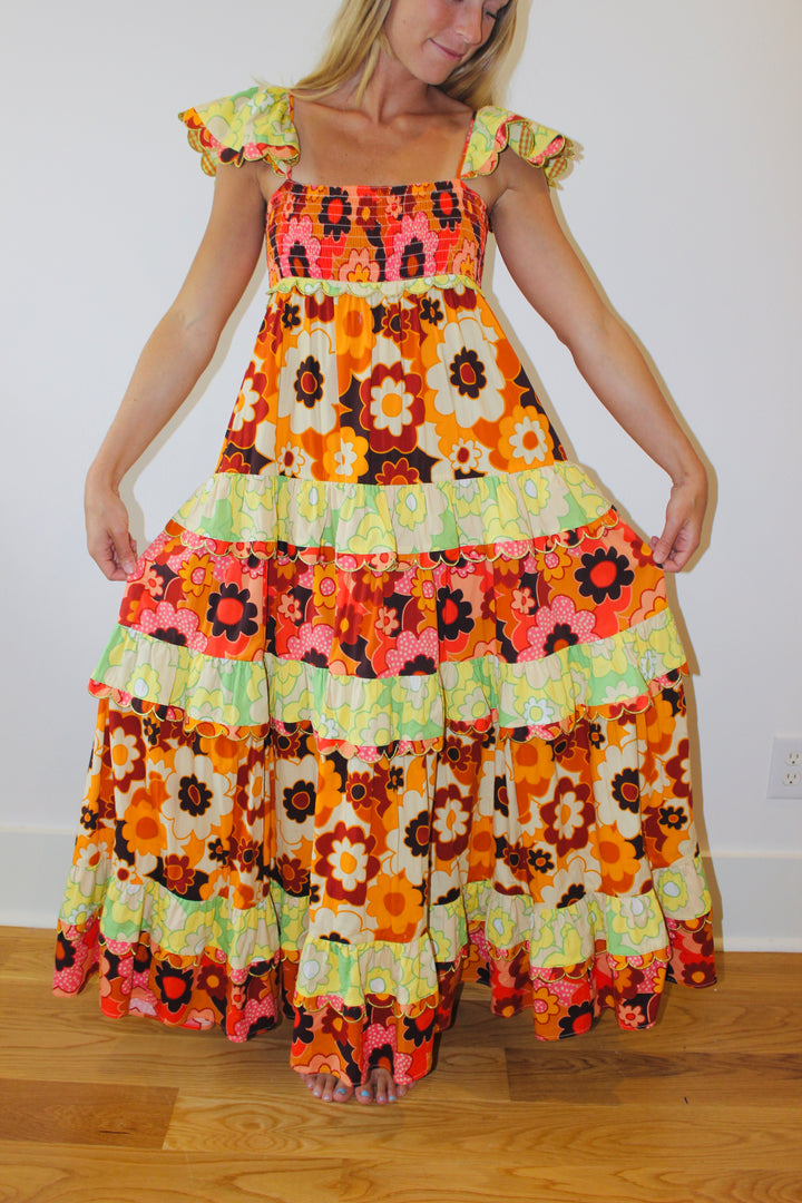 Celia B | Scalloped Sleeveless Maxi Dress, M