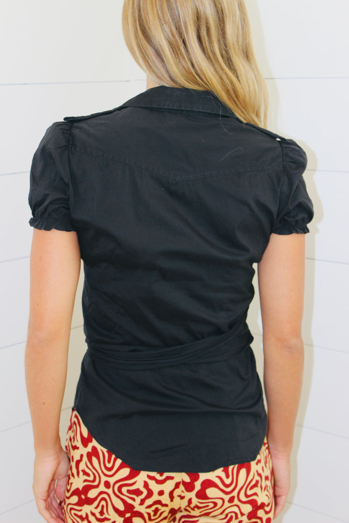 Button Down Wrap Top