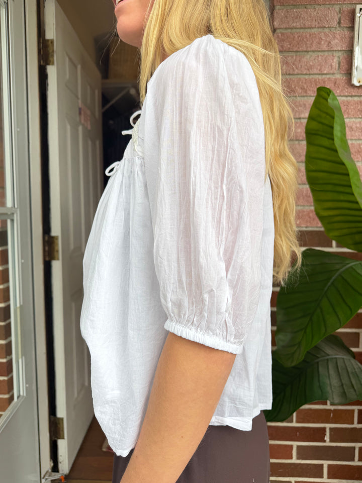 Emerson Fly |  100%Organic Cotton Puff Isla Top Flowy Top, XS/S