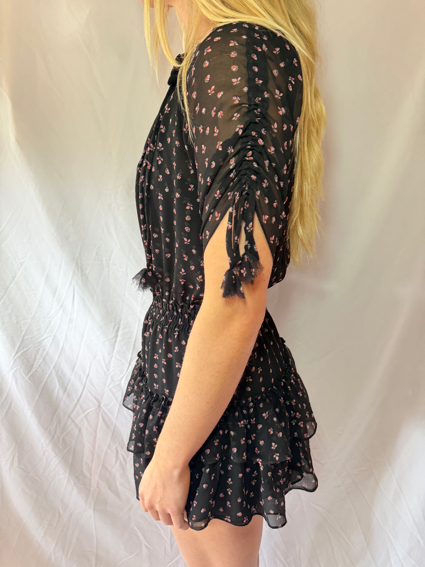 Misa LA |  Mini Patterned Floral Flowy Dress, XS