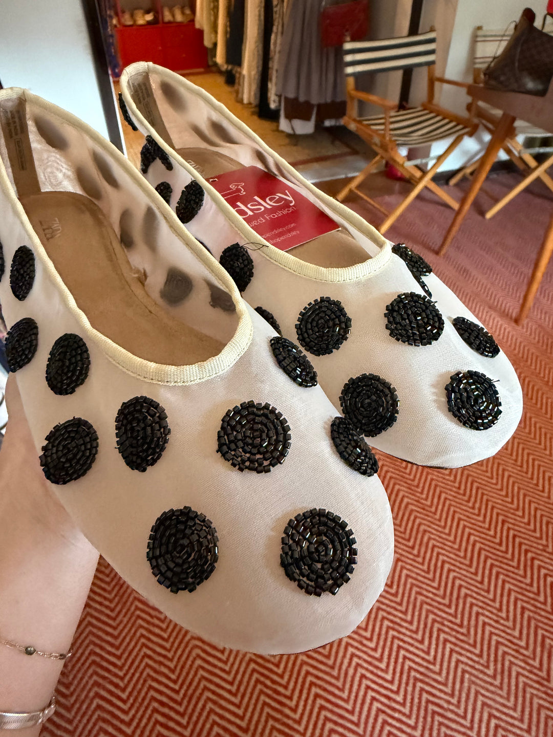 Zara | Beaded Ballet Flats, 38