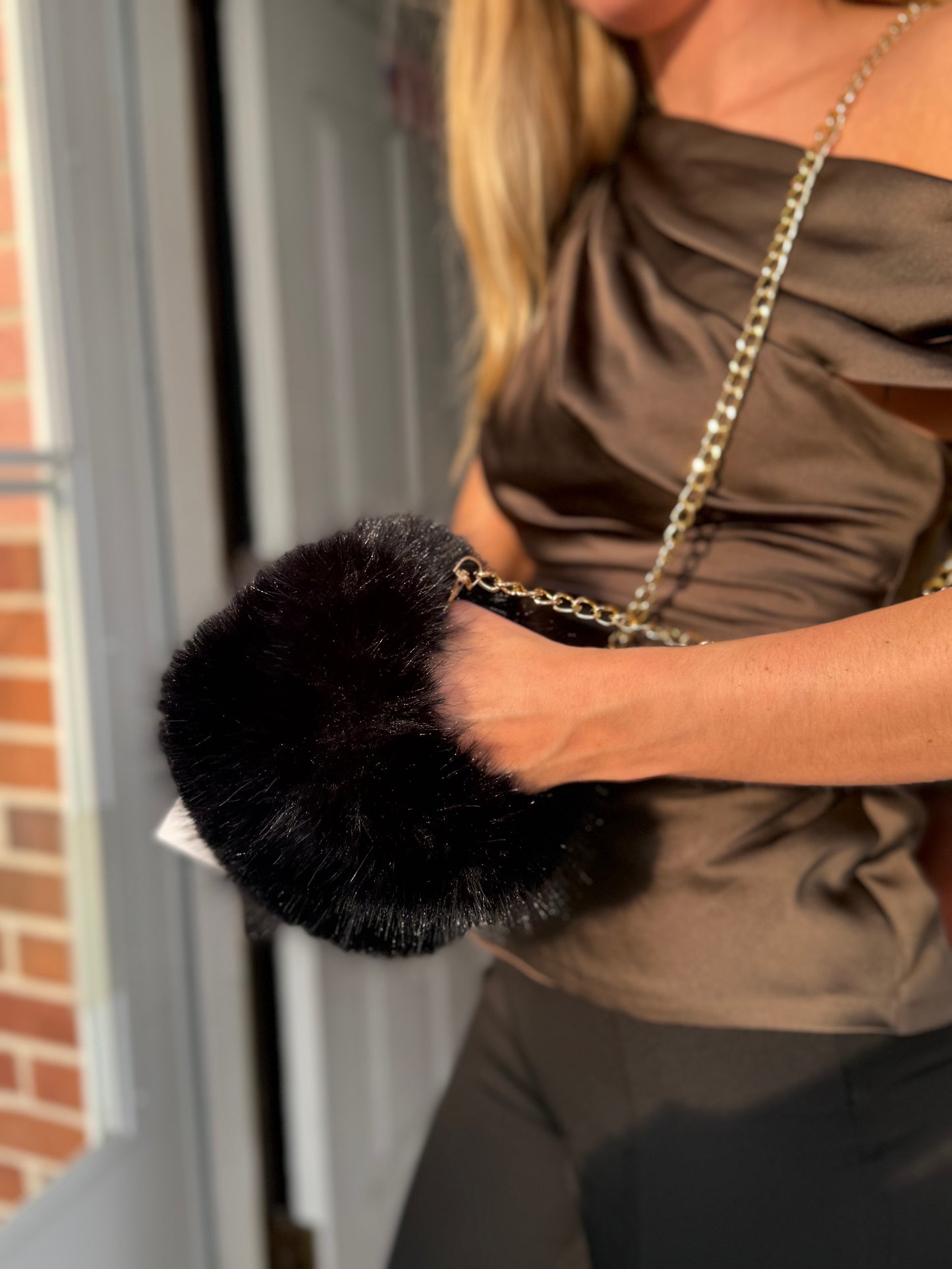 Fuzzy Black Multi-Purpose Purse