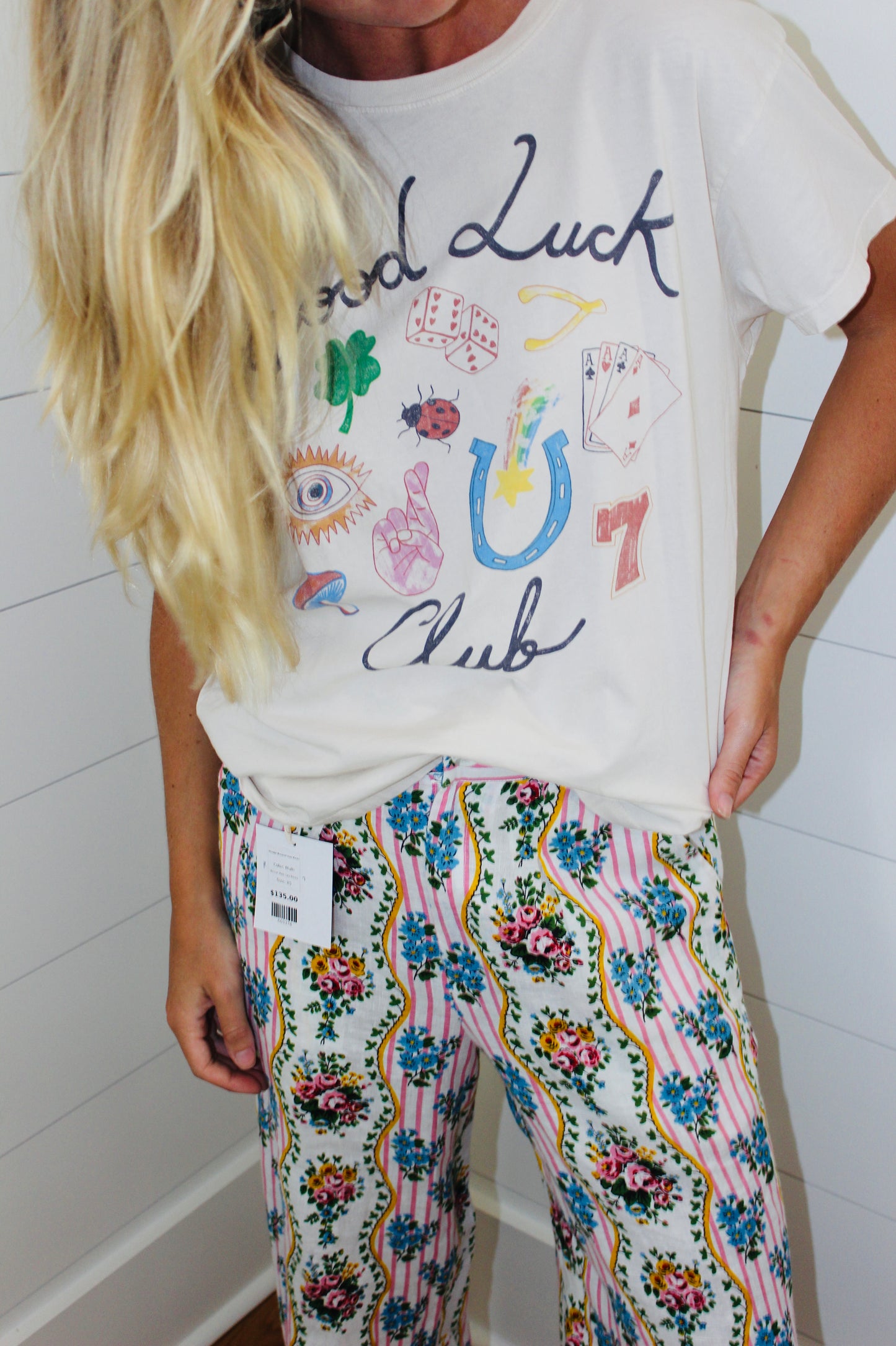 LETLUV  x Anthropologie | Good Luck Graphic Tee, L