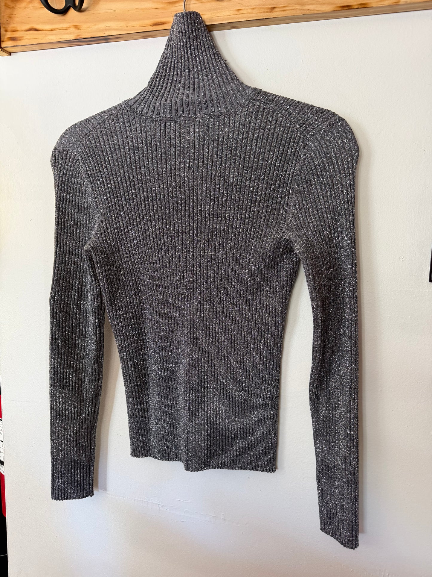 Cable and Gauge | Silver Sparkly Turtleneck, S/P