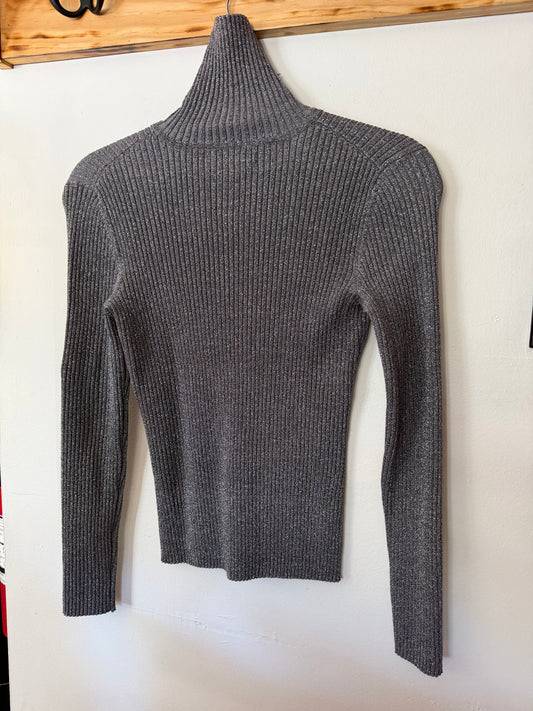 Cable and Gauge | Silver Sparkly Turtleneck, S/P