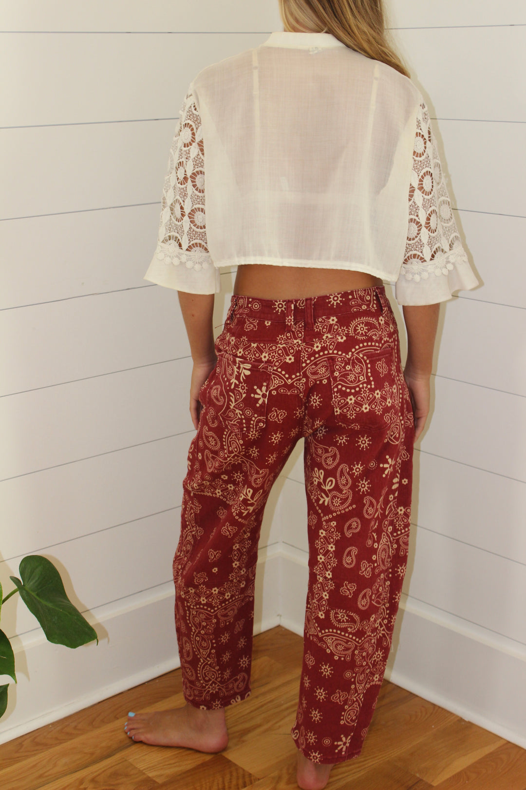 Vintage Mixed Button Lace Top, XS/S