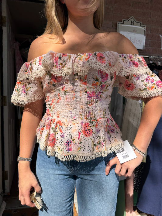 Guess | Off the Shoulder Floral Blouse, XS