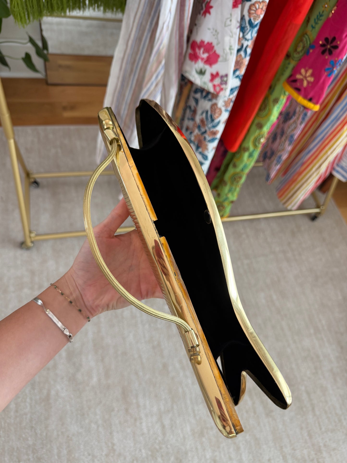 Vin.  | Gold Fishy Brass Purse, OS