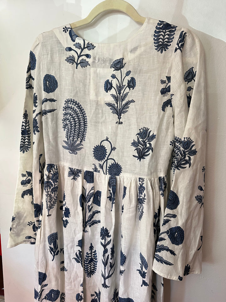 Maison Marigold  | 100% Linen Floral Maxi Dresss, XS
