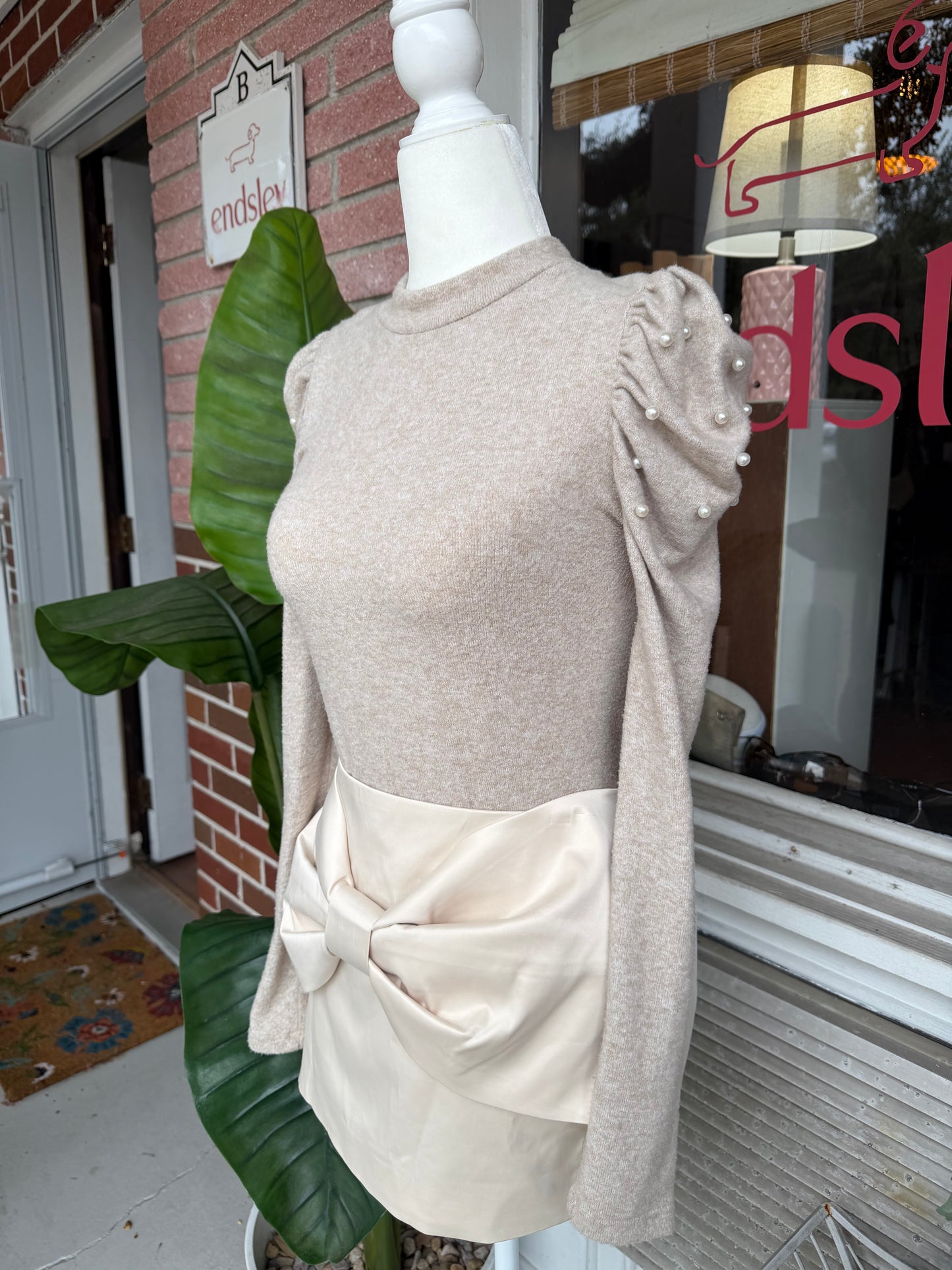 Zara | Pearl Gathered Shoulder Sweater, S