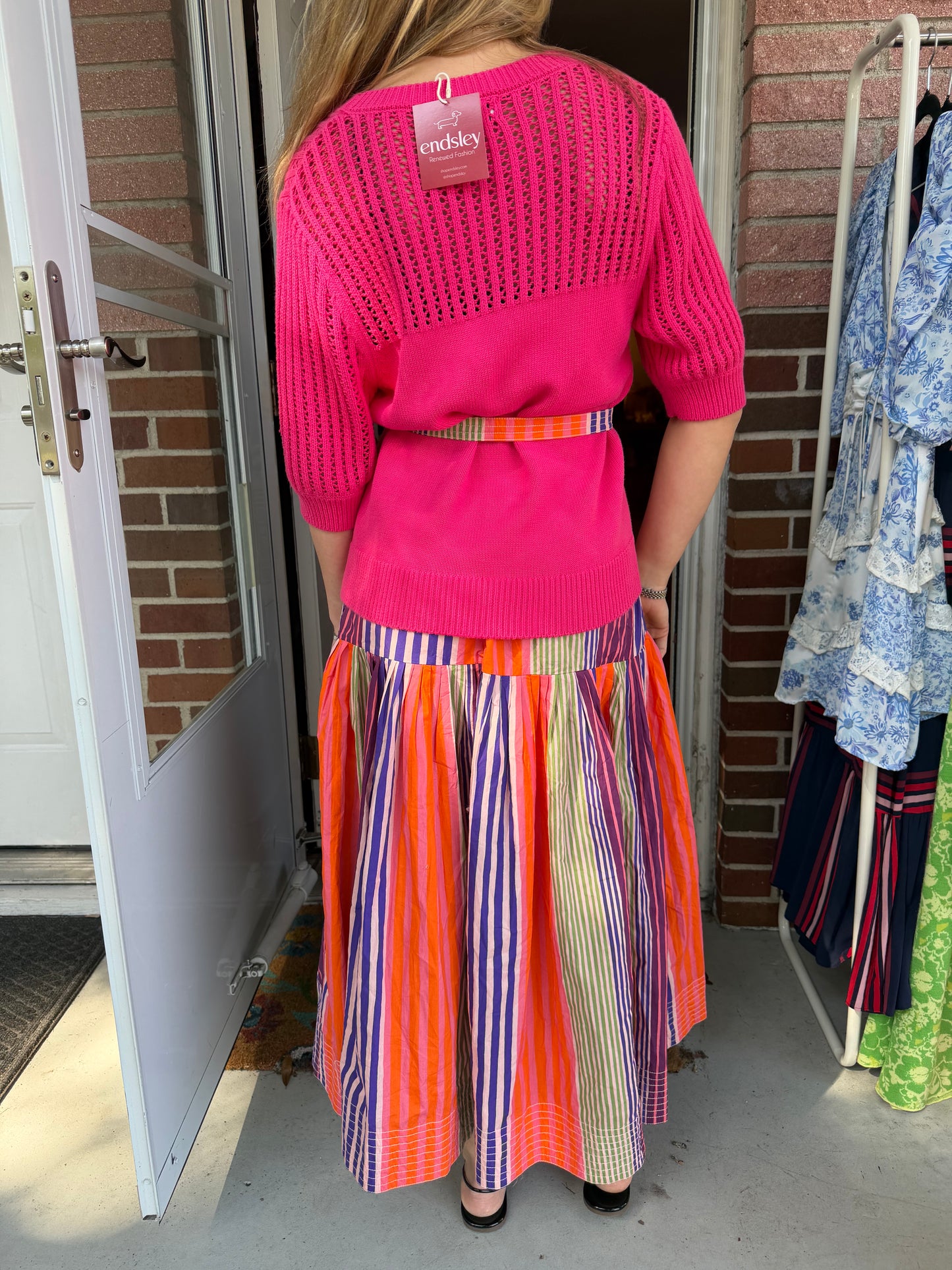 Oliphant | Striped Midi Skirt, XS