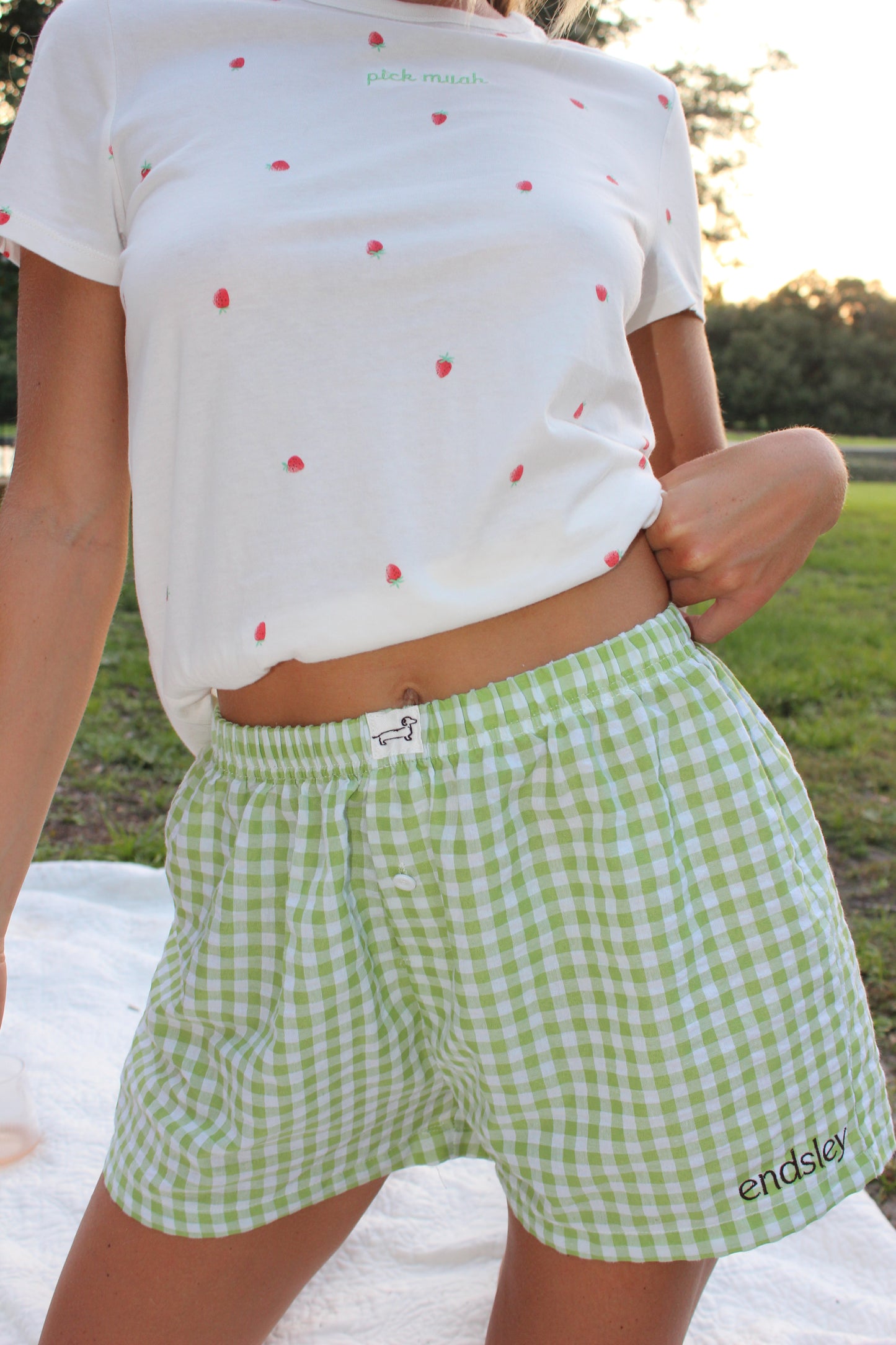 Endsley | Doxie Gingham Shorts, M/L