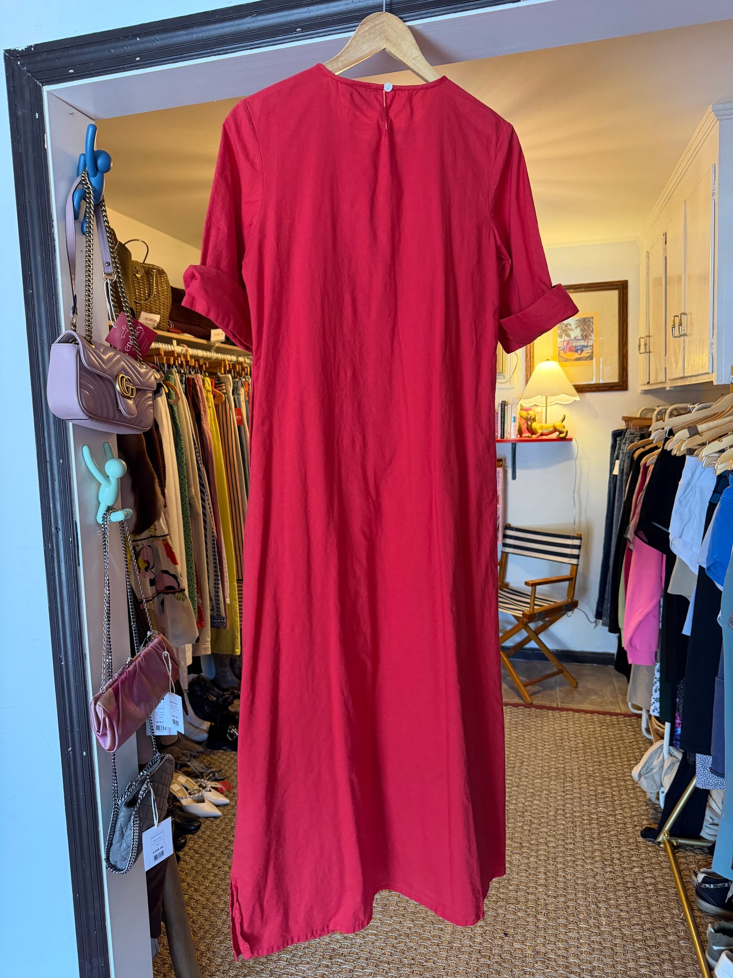 Madison Mathews | Short Sleeve Embellished Maxi, M
