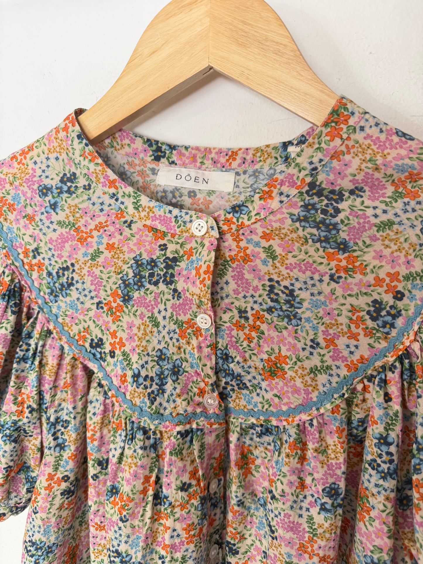 Doen | Floral Puff Sleeve Top, M