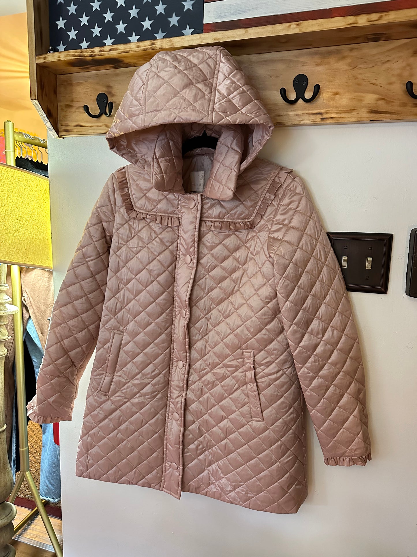 Gal Meets Glam | Pink Quilted Raincoat, XS