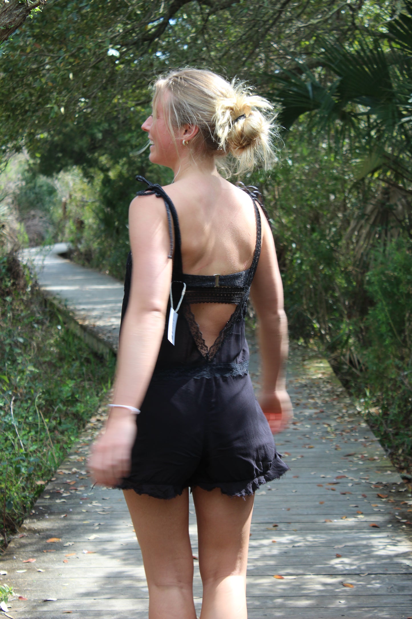 Free People | Sheer Lace Romper, S/M