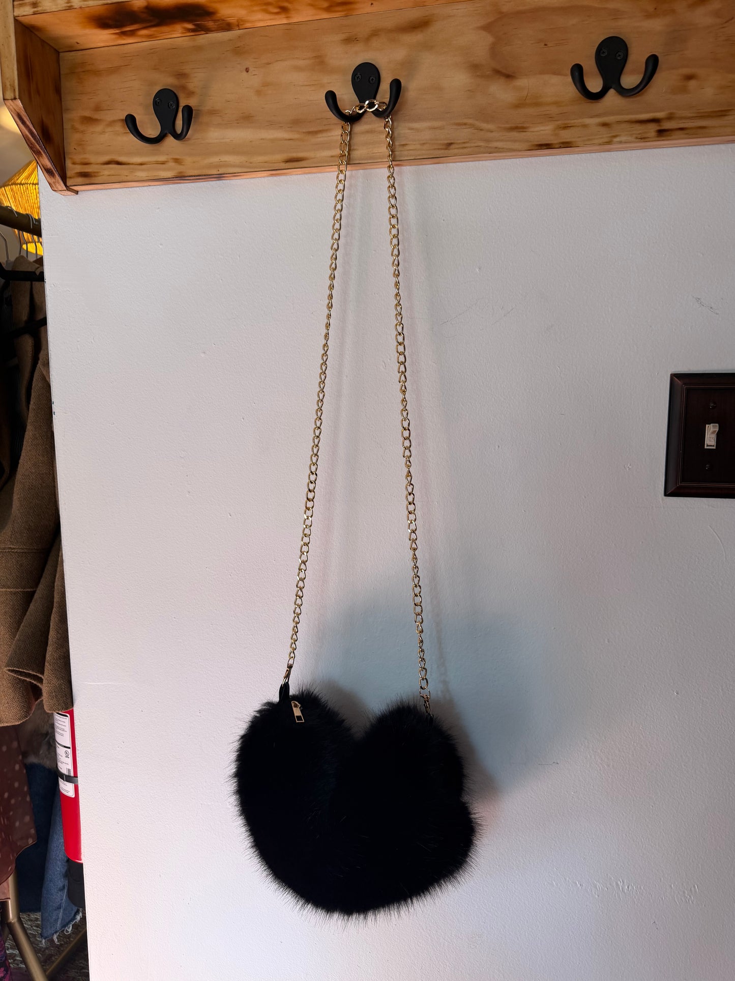 Fuzzy Black Multi-Purpose Purse