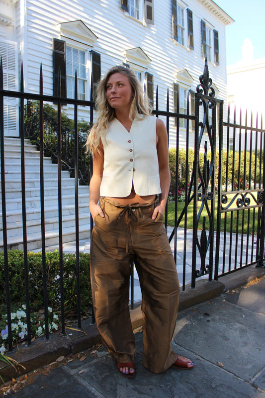 Chan Luu | Techno Taffeta Barrel Pant, 3