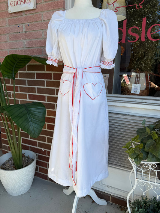 Dondolo + Pencil & Paper  | Heart Pocket Tie Waist Dress, XXS