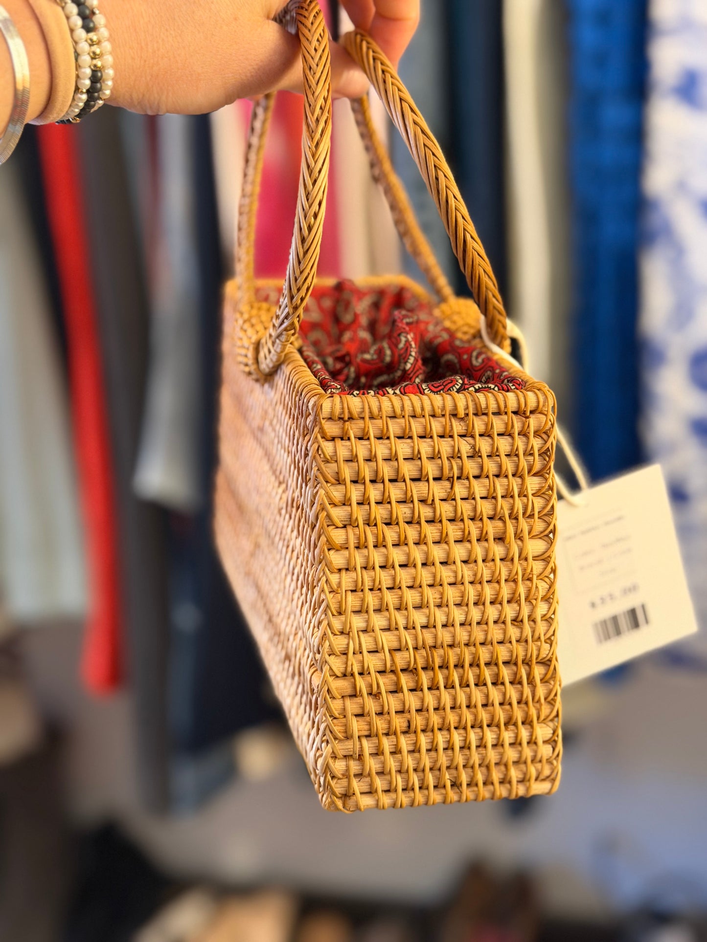 J Crew | Rattan Round Handle Bag