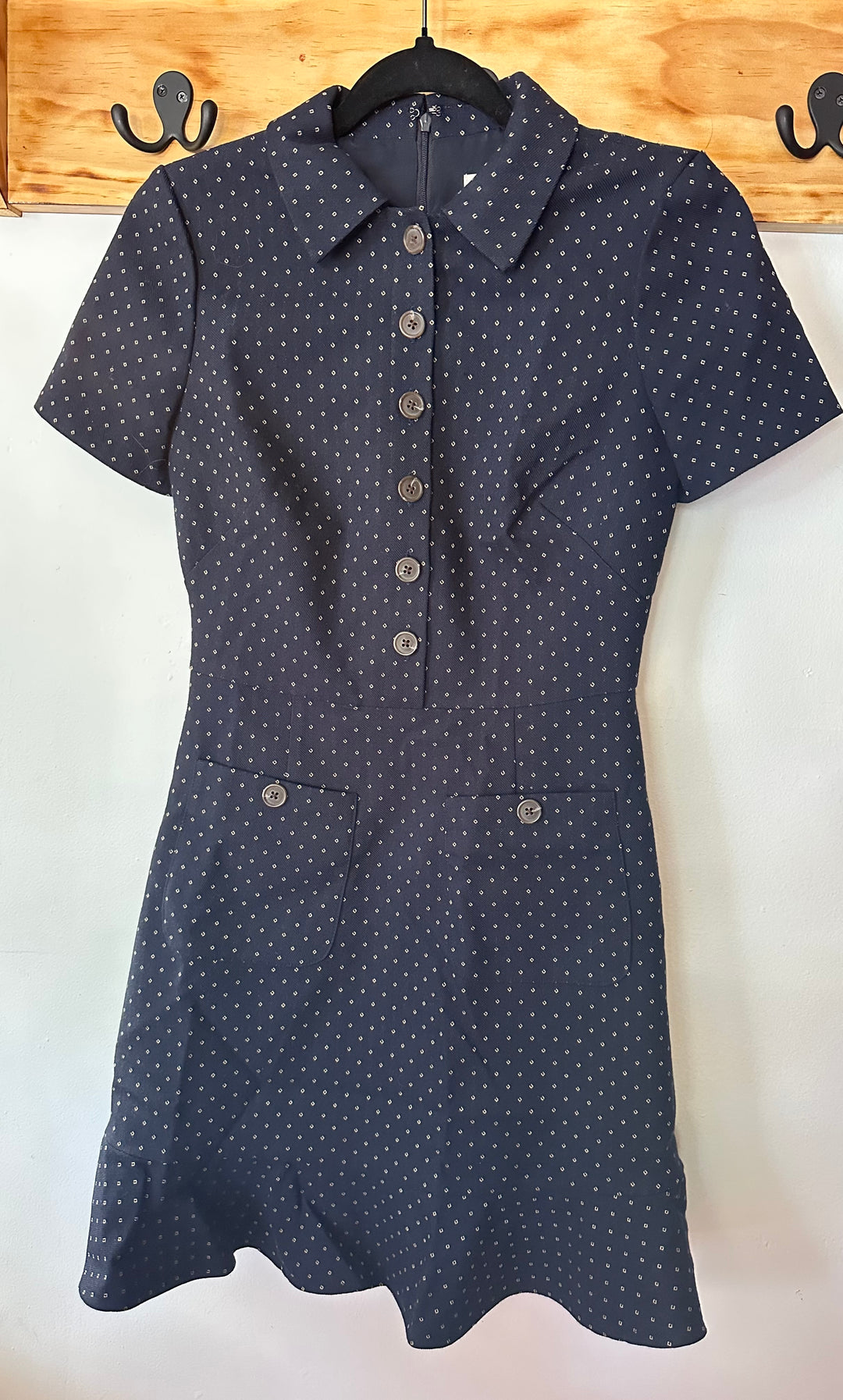 Gal Meets Glam | Polka Dot Button Dress, 0